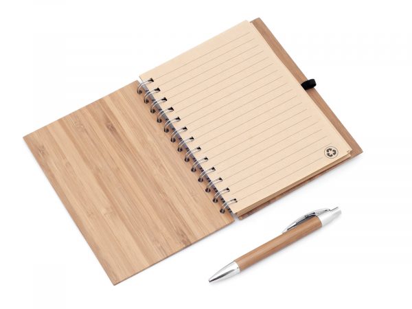 Eco notes din bambus cu pix de bambus şi hărtie reciclată - imagine 3