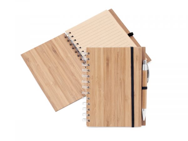 Eco notes din bambus cu pix de bambus şi hărtie reciclată - imagine 5