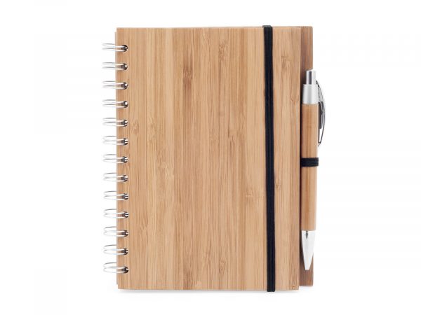 Eco notes din bambus cu pix de bambus şi hărtie reciclată - imagine 2