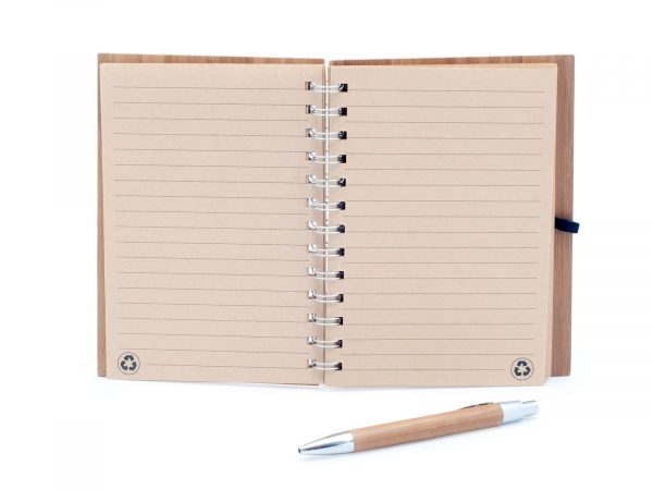 Eco notes din bambus cu pix de bambus şi hărtie reciclată - imagine 4