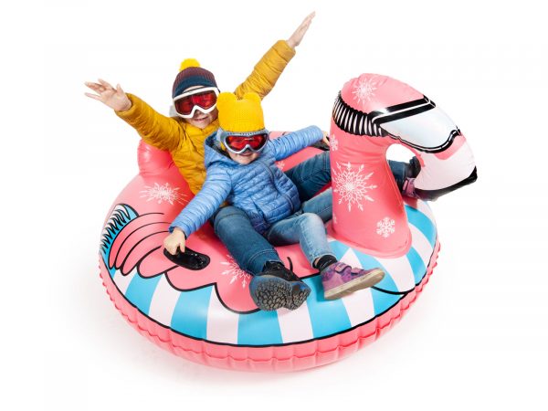 Nafukovací-kluzák-Plameňák-na-sníh-01 Sanie gonflabilă tip colac Flamingo, CUCULO - imagine 6