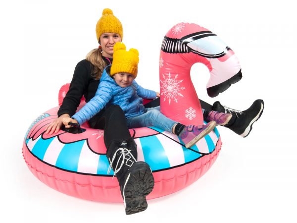 Nafukovací-kluzák-Plameňák-na-sníh-06 Sanie gonflabilă tip colac Flamingo, CUCULO - imagine 7