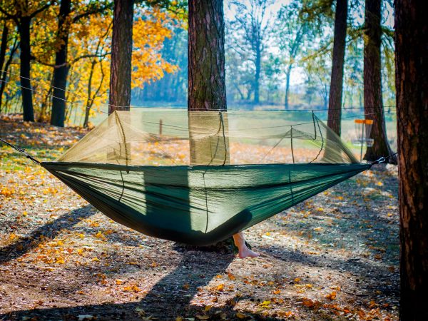 Hamac de călătorie ultra ușor cu plasă pentru țânțari, pentru două persoane - imagine 5