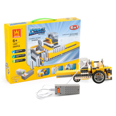 Set construcții electronic 4v1 Wange - domino, rover lunar, moară de vânt, cântar