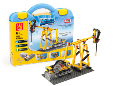 Set construcții electronic 4 in 1 Wange - pompă, punte suspendată, ferăstrău, navă pirați