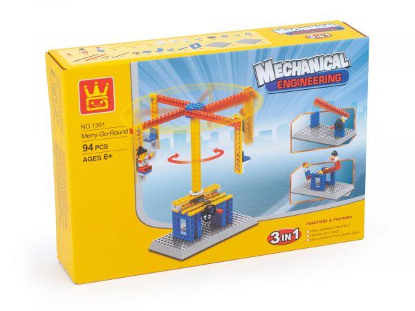 Stavebnice-3v1-Wange---kolotoč,-houpačka,-automatická-závora-box Set construcții 3in1 Wange - carusel, leagăn, barieră automată - imagine 1