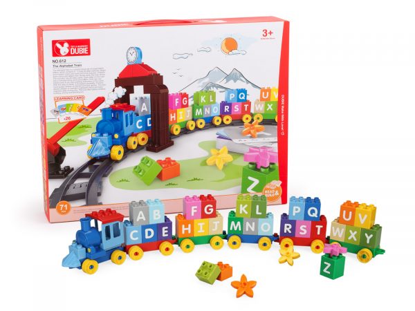 Stavebnice-Wange---vláček-s-abecedou-tit Set construcții Wange - trenuleț cu alfabet - imagine 1