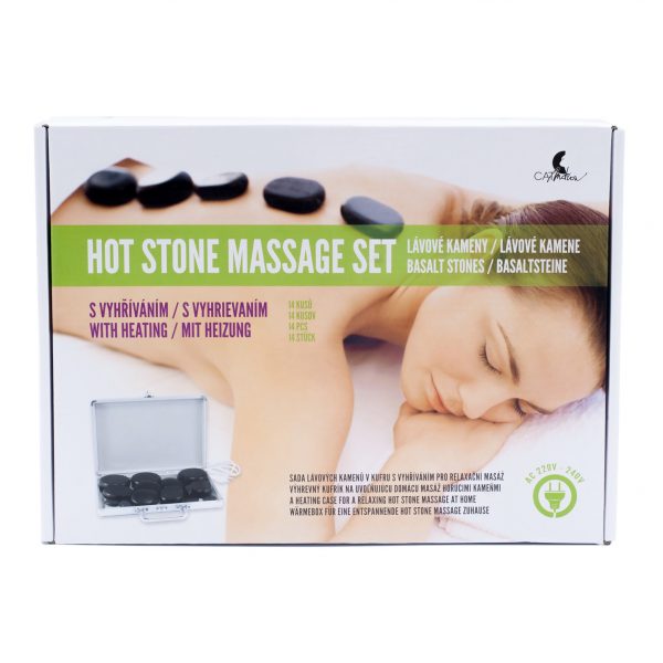 hsms2017_BoxFront Pietre vulcanice pentru masaje: Trusa într-o valiză de încălzire, 14 bucăți, 2 bucăți bandage pentru picioare + 2 bucăți de bandaje elastice pentru picioare GRATUIT - imagine 6