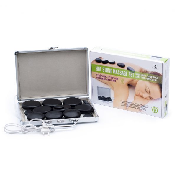hsms2017_CaseBox Pietre vulcanice pentru masaje: Trusa într-o valiză de încălzire, 14 bucăți, 2 bucăți bandage pentru picioare + 2 bucăți de bandaje elastice pentru picioare GRATUIT - imagine 3