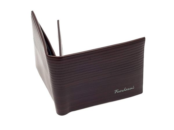 Portofel de bărbați subțire cu design imitație de lemn, piele ecologică - imagine 5