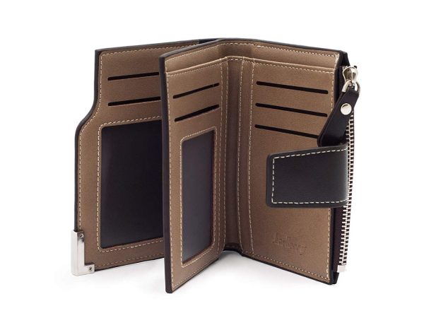 Portofel modern pentru bărbați cu buzunar pentru monede, piele ecologică - imagine 2