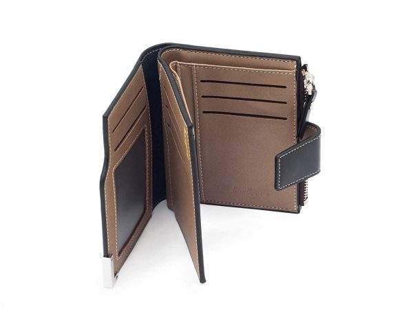 Portofel modern pentru bărbați cu buzunar pentru monede, piele ecologică - imagine 5