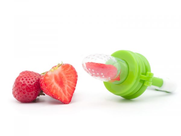 Silikonové-krmítko-pro-děti-02 Suzetă pentru hrănirea copiilor și inel gingival, verde, set de 2 bucăți - imagine 3