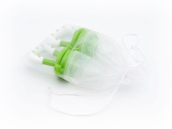 Silikonové-krmítko-pro-děti-03 Suzetă pentru hrănirea copiilor și inel gingival, verde, set de 2 bucăți - imagine 2