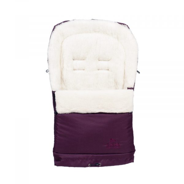 Sac de iarnă Arctic wool, lână de oaie, impermeabil + Mănuși pentru cărucior  - Vin roșu - imagine 3
