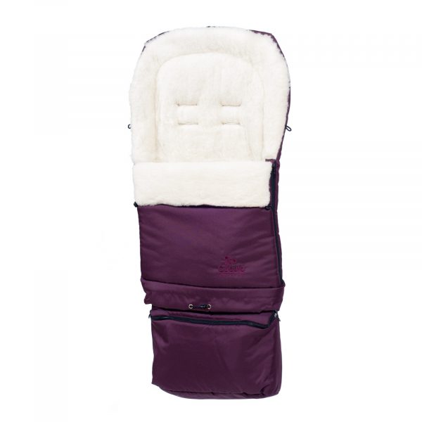 Sac de iarnă Arctic wool, lână de oaie, impermeabil + Mănuși pentru cărucior  - Vin roșu - imagine 4