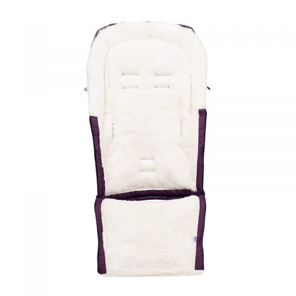 Sac de iarnă Arctic wool, lână de oaie, impermeabil + Mănuși pentru cărucior  - Vin roșu - imagine 2