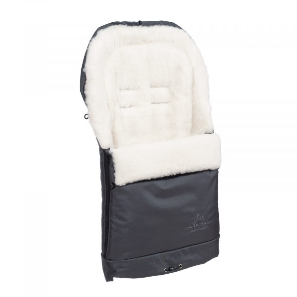 Sac de iarnă Arctic wool, lână de oaie, impermeabil + Mănuși pentru cărucior - Grafit - imagine 2