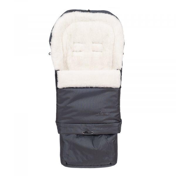 Sac de iarnă Arctic wool, lână de oaie, impermeabil + Mănuși pentru cărucior - Grafit - imagine 3