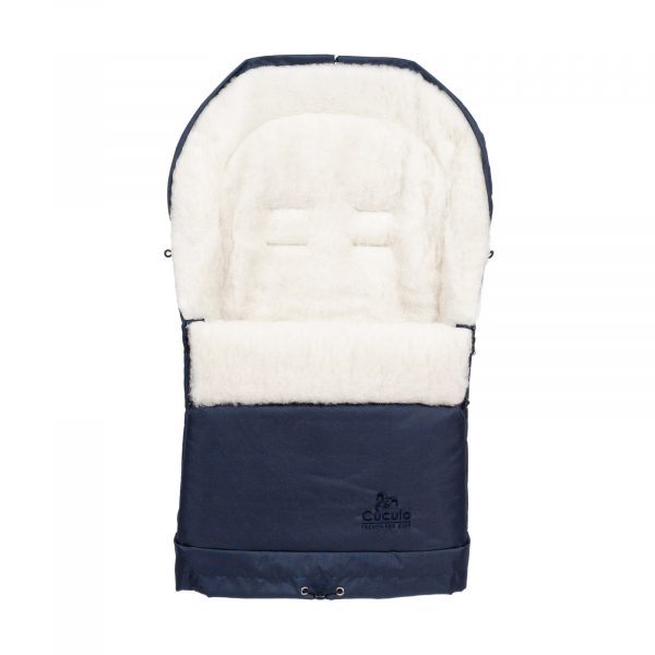 Sac de iarnă Arctic wool, lână de oaie, impermeabil + Mănuși pentru cărucior - Bleumarin - imagine 3