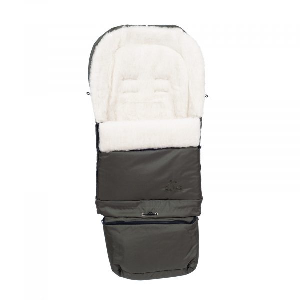 Sac de iarnă Arctic wool, lână de oaie, impermeabil + Mănuși pentru cărucior - Oliv - imagine 4