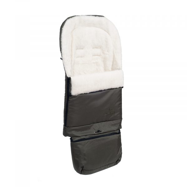 Sac de iarnă Arctic wool, lână de oaie, impermeabil + Mănuși pentru cărucior - Oliv - imagine 3