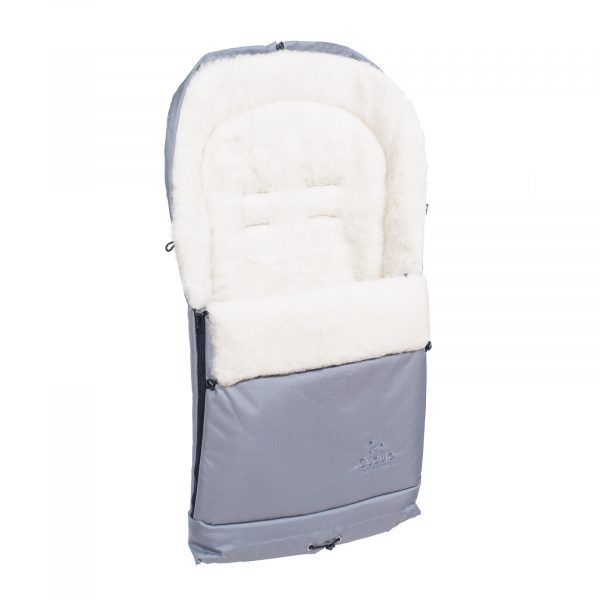 Sac de iarnă Arctic wool, lână de oaie, impermeabil + Mănuși pentru cărucior - Gri - imagine 4