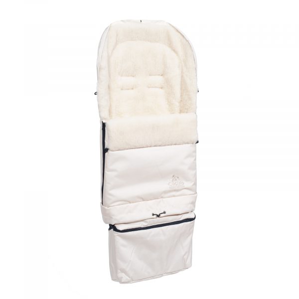 Arctic-svetle-bezovy-04 Sac de iarnă Arctic wool, lână de oaie, impermeabil + Mănuși pentru cărucior - Bej deschis - imagine 2