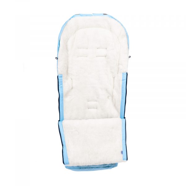 Sac de iarnă Arctic wool, lână de oaie, impermeabil + Mănuși pentru cărucior - Turcoaz ușor - imagine 2