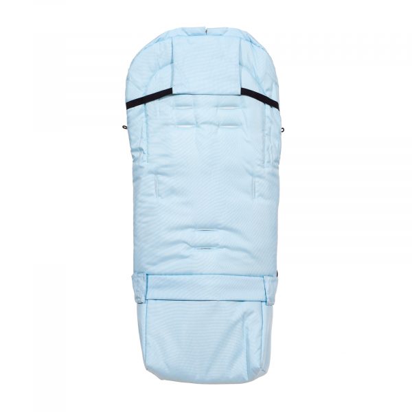 Sac de iarnă Arctic wool, lână de oaie, impermeabil + Mănuși pentru cărucior - Albastru deschis - imagine 4