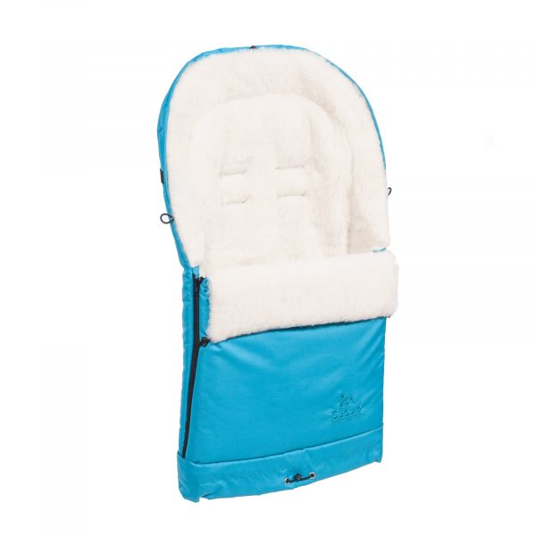 Sac de iarnă Arctic wool, lână de oaie, impermeabil + Mănuși pentru cărucior - Turcoaz întunecat - imagine 4