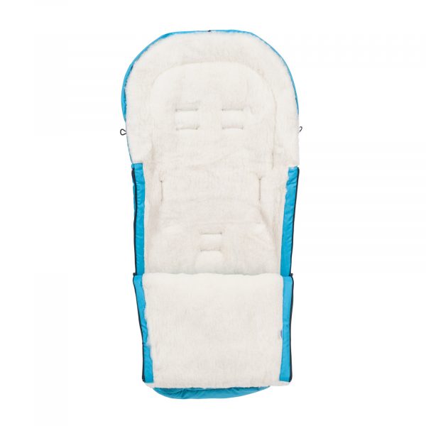 Sac de iarnă Arctic wool, lână de oaie, impermeabil + Mănuși pentru cărucior - Turcoaz întunecat - imagine 2