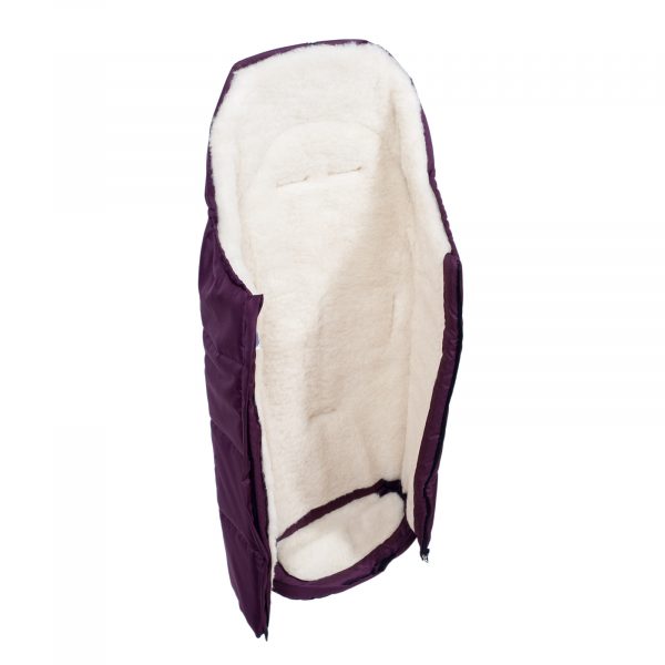 Sac de iarnă impermeabil Iceland wool, lână de oaie + Mănuși pentru cărucior impermeabile - Vin roșu - imagine 2