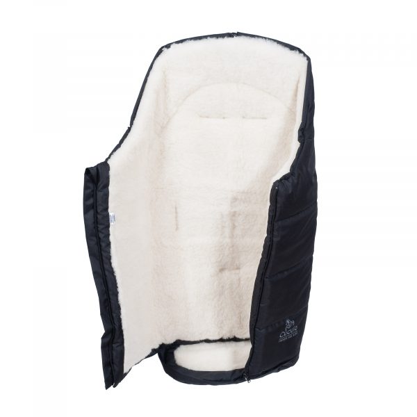 Sac de iarnă impermeabil Iceland wool, lână de oaie + Mănuși pentru cărucior impermeabile - Negru - imagine 2