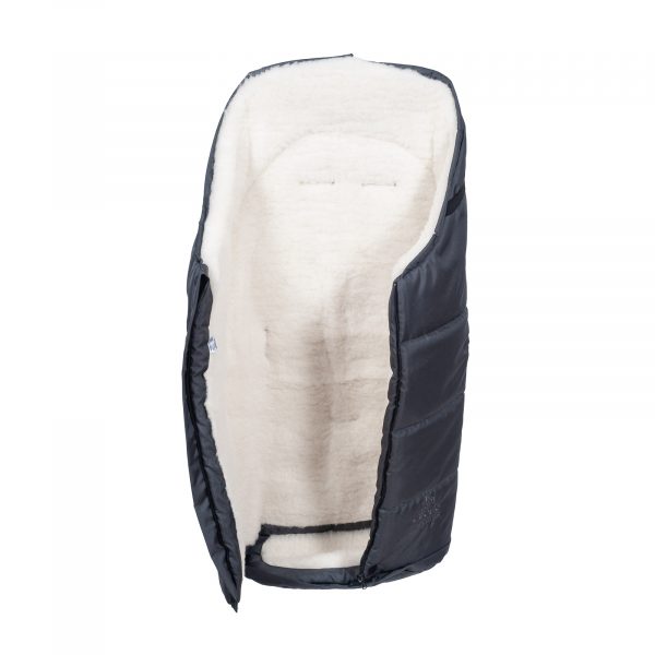 Iceland-grafit04 Sac de iarnă impermeabil Iceland wool, lână de oaie + Mănuși pentru cărucior impermeabile - Grafit - imagine 2