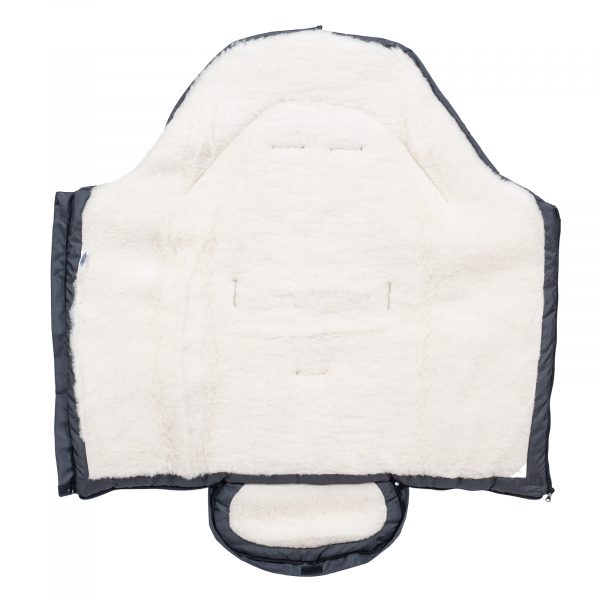 Iceland-grafit06 Sac de iarnă impermeabil Iceland wool, lână de oaie + Mănuși pentru cărucior impermeabile - Grafit - imagine 4