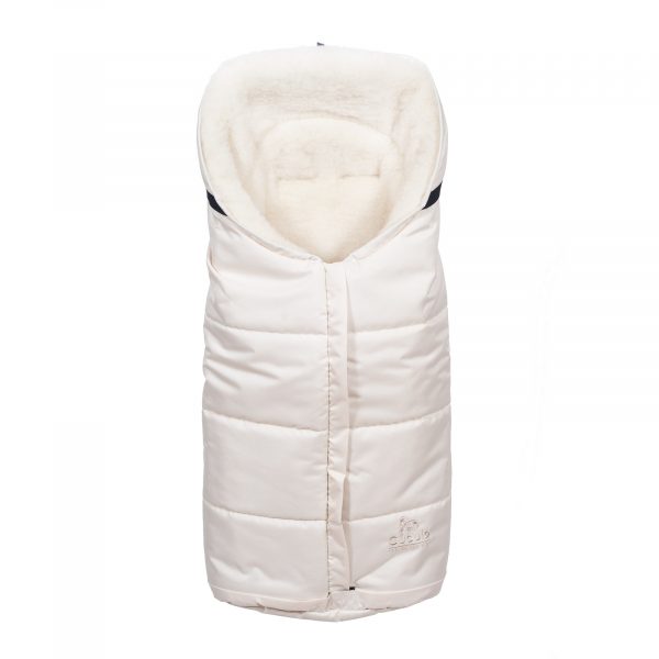 Sac de iarnă impermeabil Iceland wool, lână de oaie + Mănuși pentru cărucior impermeabile - Bej deschis - imagine 3