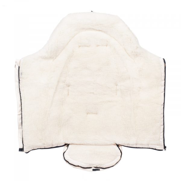 Sac de iarnă impermeabil Iceland wool, lână de oaie + Mănuși pentru cărucior impermeabile - Bej deschis - imagine 4