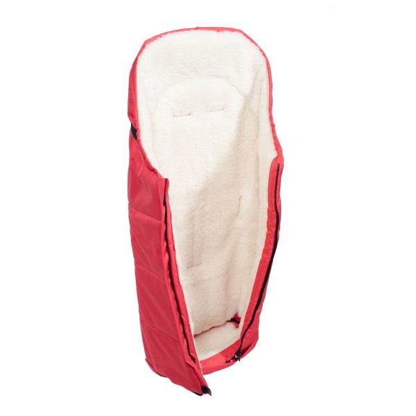 Sac de iarnă impermeabil Iceland wool, lână de oaie + Mănuși pentru cărucior impermeabile - Roșu deschis - imagine 2