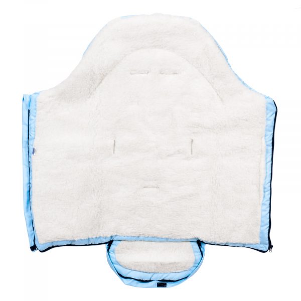 Iceland-svetle-modry06 Sac de iarnă impermeabil Iceland wool, lână de oaie + Mănuși pentru cărucior impermeabile  -  Turcoaz ușor - imagine 4