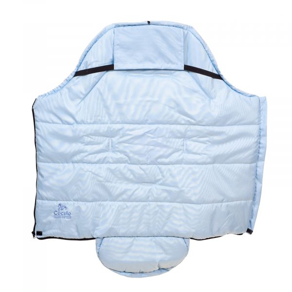 Sac de iarnă impermeabil Iceland wool, lână de oaie + Mănuși pentru cărucior impermeabile - Albastru deschis - imagine 9