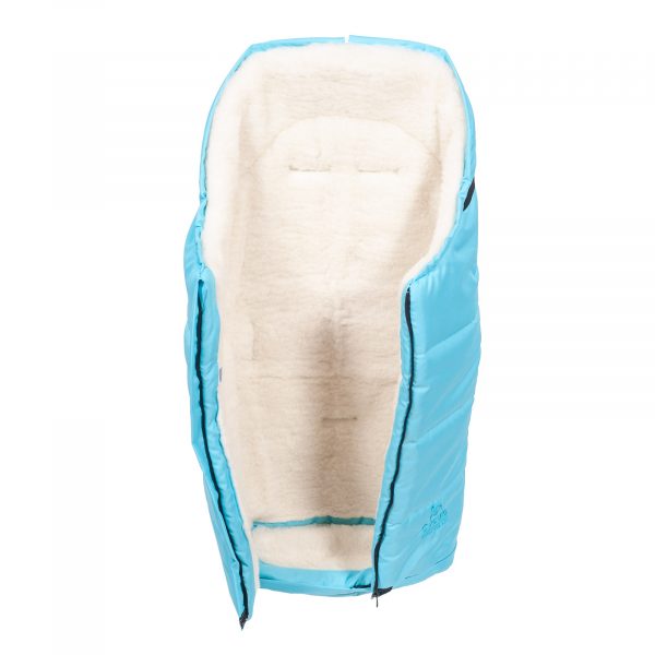 Iceland-svetle-tyrkysovy04 Sac de iarnă impermeabil Iceland wool, lână de oaie + Mănuși pentru cărucior impermeabile  -  Turcoaz ușor - imagine 2