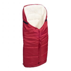 Sac de iarnă impermeabil Iceland wool, lână de oaie + Mănuși pentru cărucior impermeabile - Roșu închis - imagine 3