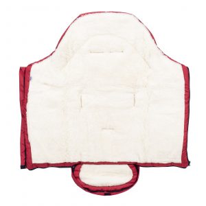 Sac de iarnă impermeabil Iceland wool, lână de oaie + Mănuși pentru cărucior impermeabile - Roșu închis - imagine 4