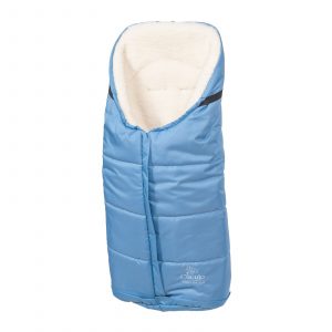 Sac de iarnă impermeabil Iceland wool, lână de oaie + Mănuși pentru cărucior impermeabile - Albastru închis - imagine 3