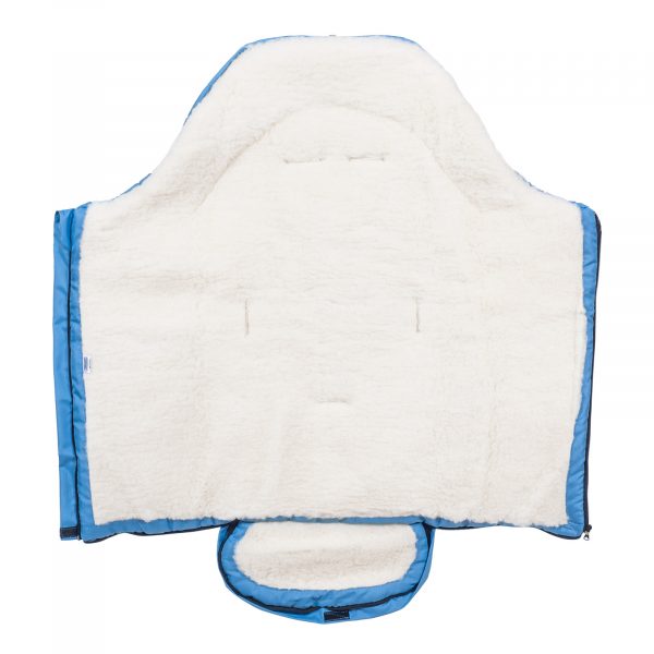 Sac de iarnă impermeabil Iceland wool, lână de oaie + Mănuși pentru cărucior impermeabile - Albastru închis - imagine 4