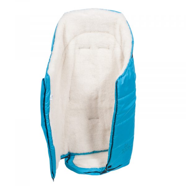 Sac de iarnă impermeabil Iceland wool, lână de oaie + Mănuși pentru cărucior impermeabile - Turcoaz întunecat - imagine 2