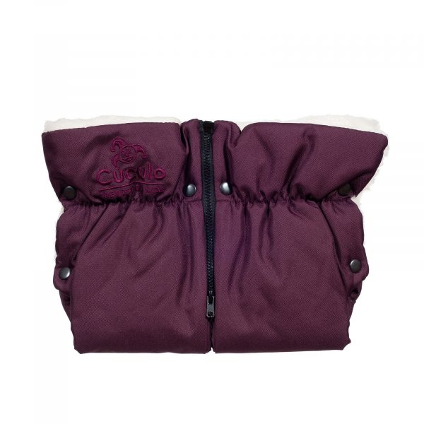 Sac de iarnă impermeabil Iceland wool, lână de oaie + Mănuși pentru cărucior impermeabile - Vin roșu - imagine 5