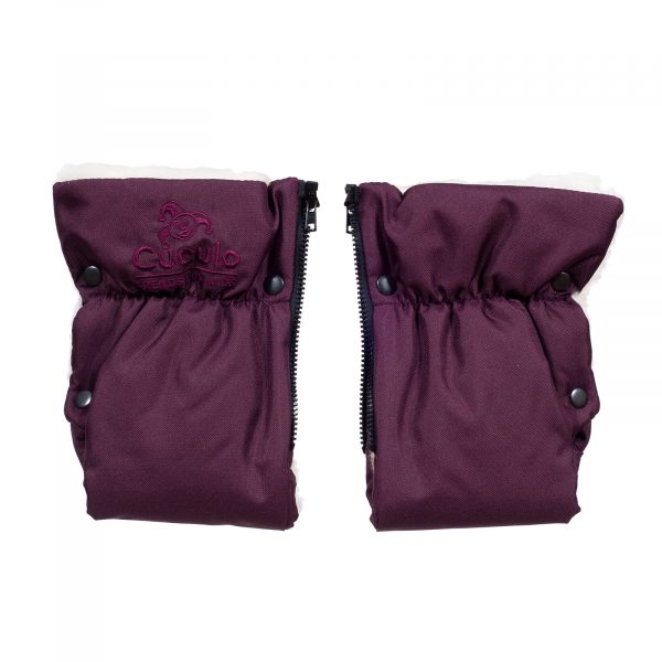 Sac de iarnă impermeabil Iceland wool, lână de oaie + Mănuși pentru cărucior impermeabile - Vin roșu - imagine 6