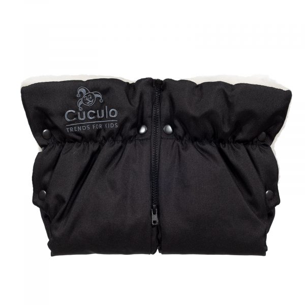 Sac de iarnă Arctic wool, lână de oaie, impermeabil + Mănuși pentru cărucior - Negru - imagine 5
